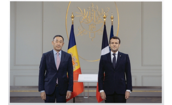 Présentation des lettres de créance par l’Ambassadeur au Co-Prince d’Andorre, Président de la République française Emmanuel Macron