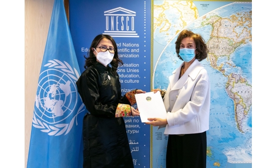 LE REPRÉSENTANT PERMANENT DE LA MONGOLIE MS. U.NYAMKHUU A PRÉSENTÉ SA LETTRE DE CRÉANCE AU DIRECTEUR GÉNÉRAL DE L’UNESCO