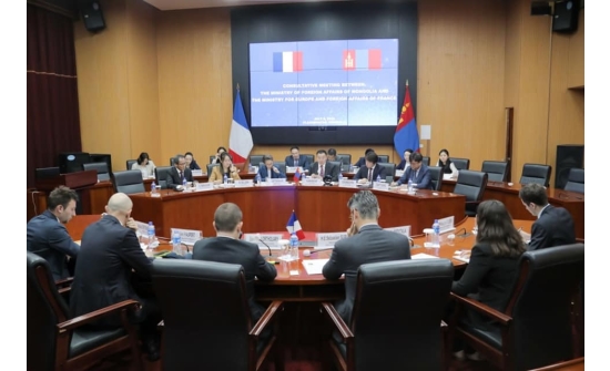 REUNION DE CONSULTATION POLITIQUE ENTRE LES MINISTERES DES RELATIONS ETRANGERES DE MONGOLIE ET DE FRANCE